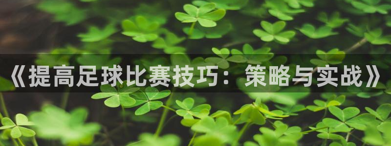 《提高足球比赛技巧：策略与实战》