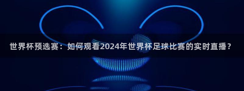 世界杯预选赛：如何观看2024年世界