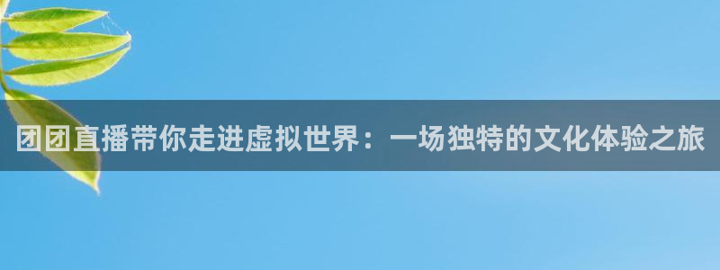 qy体育球友会：团团直播带你走进虚拟世界：一场独特的文化体验之旅